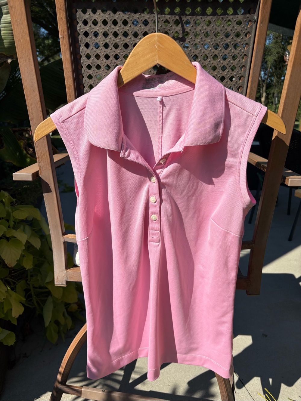 Women's Pink Nike Golf Dri-FIT Sleeveless Polo Top- Size Medium
